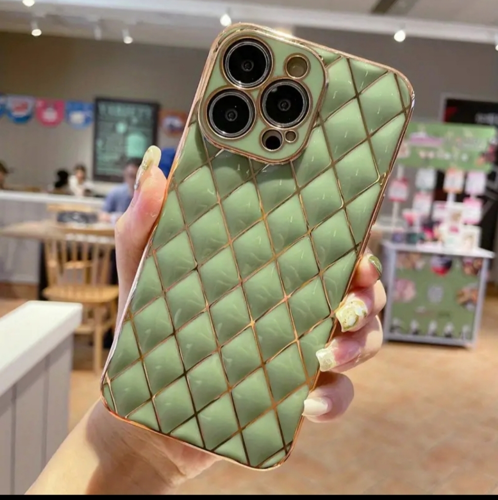 Brand new Apple IPhone 14 Pro Max Quilted Green Grass Soft Silicone Phone case